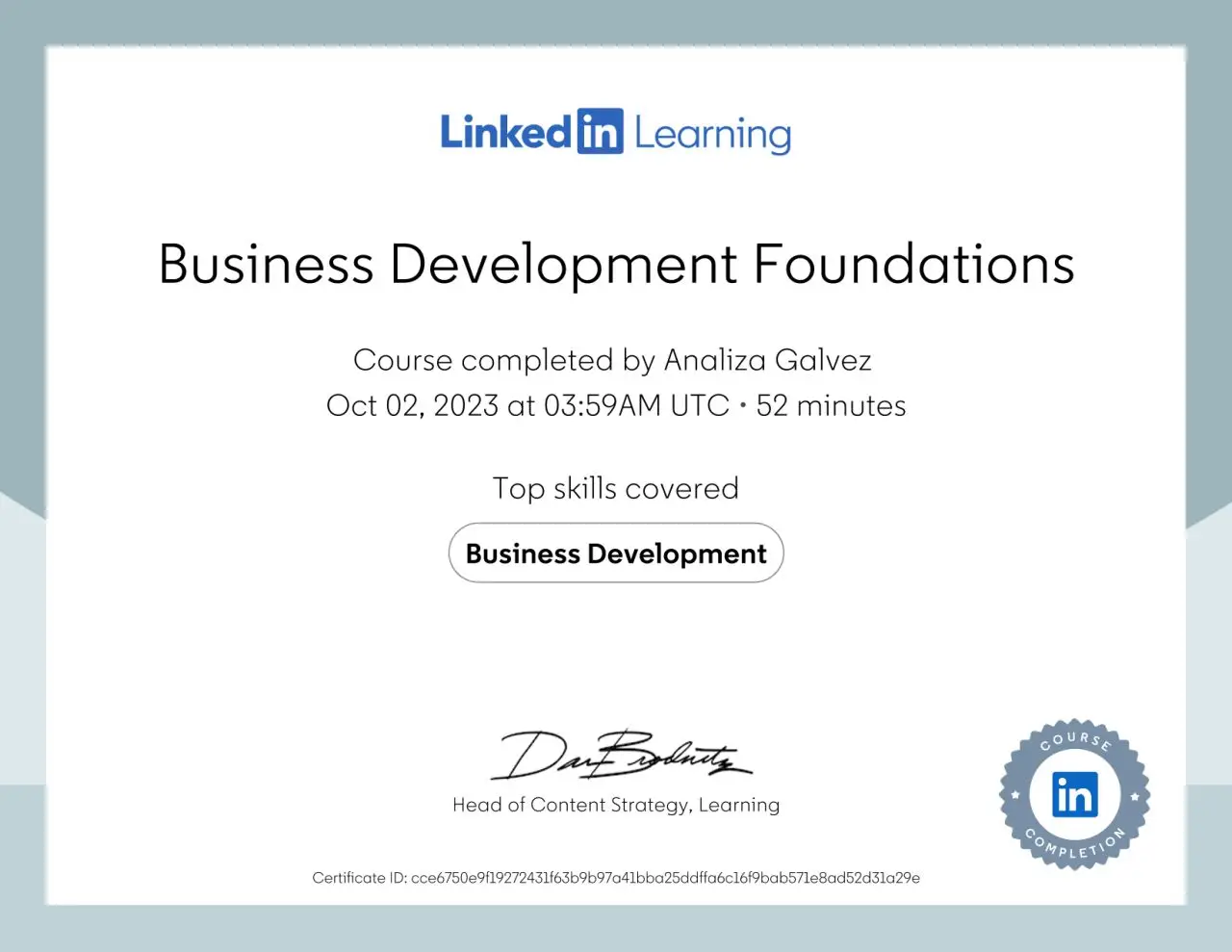 linkedin certificate