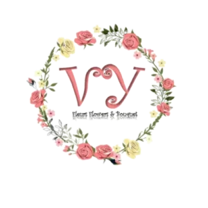 A logo with flowers and leaves